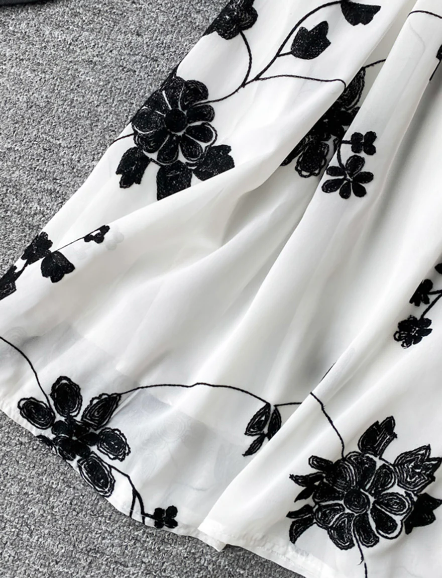 A line flowers short dress summer dress 037 - Image 5