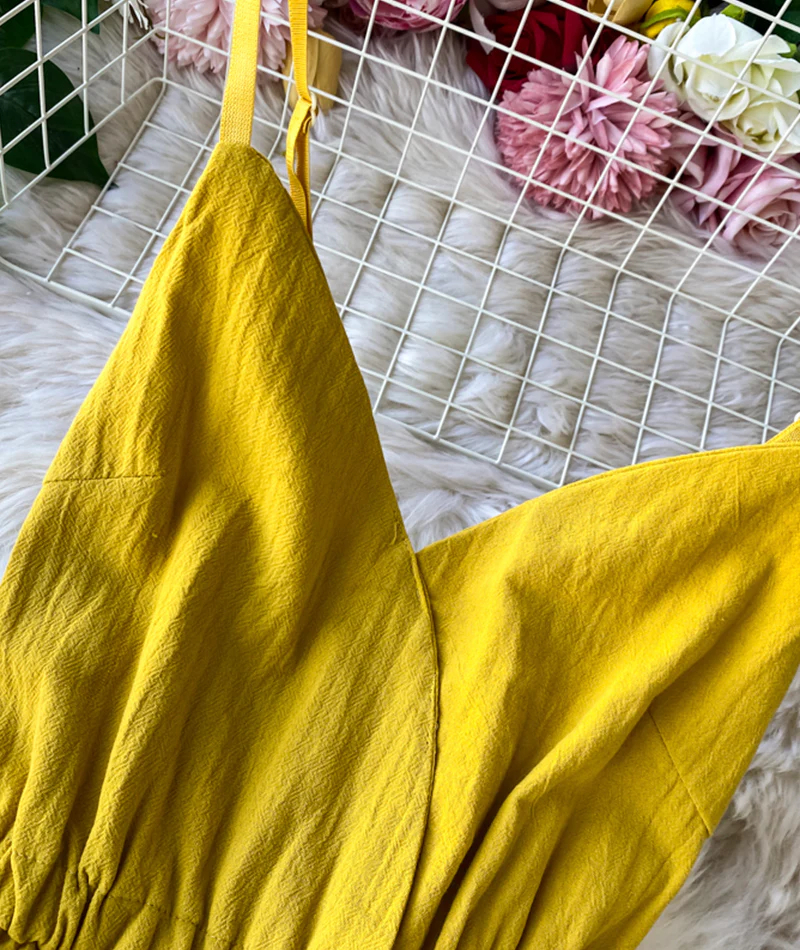 A line v neck backless dress women's dress 054 - Image 9