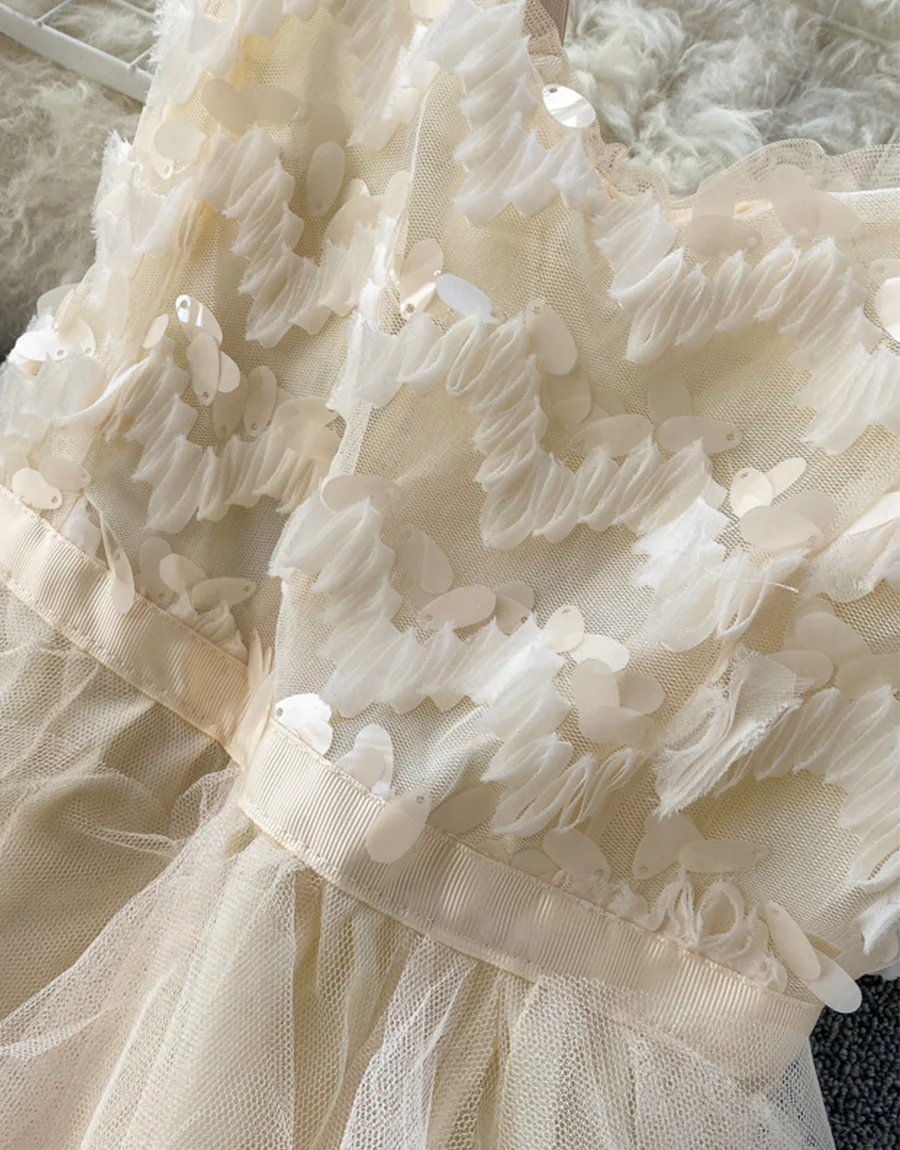 Champagne tulle sequins dress summer dress 040 - Image 6