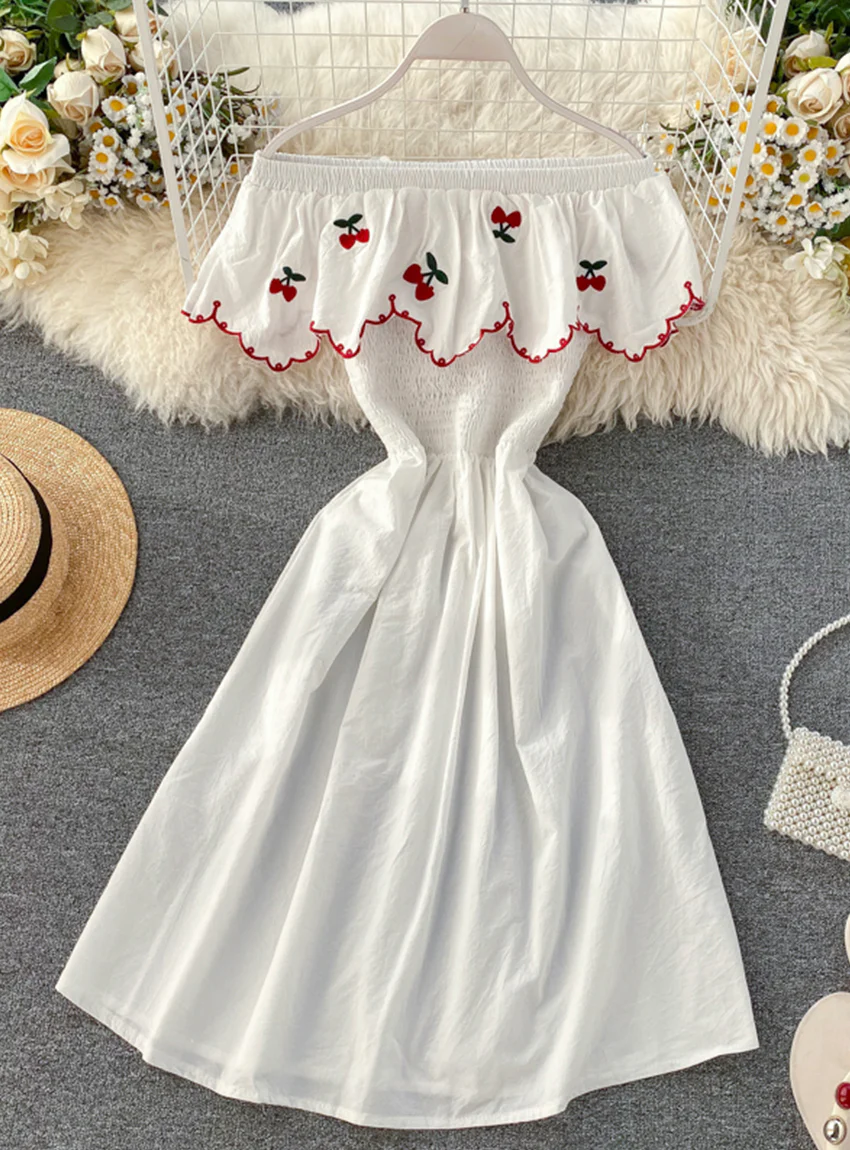 Cute A line cherry dress fashion girl dress 031 - Image 3