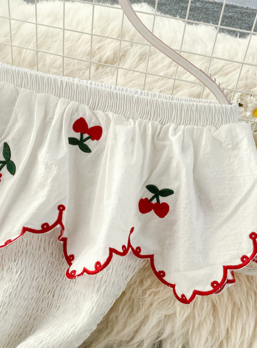 Cute A line cherry dress fashion girl dress 031 - Image 6