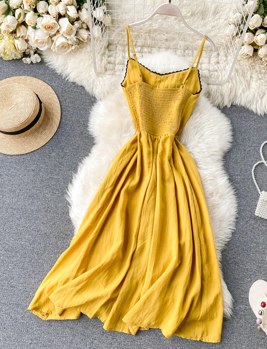 Cute A line embroidery dress girl dress 035 - Image 5