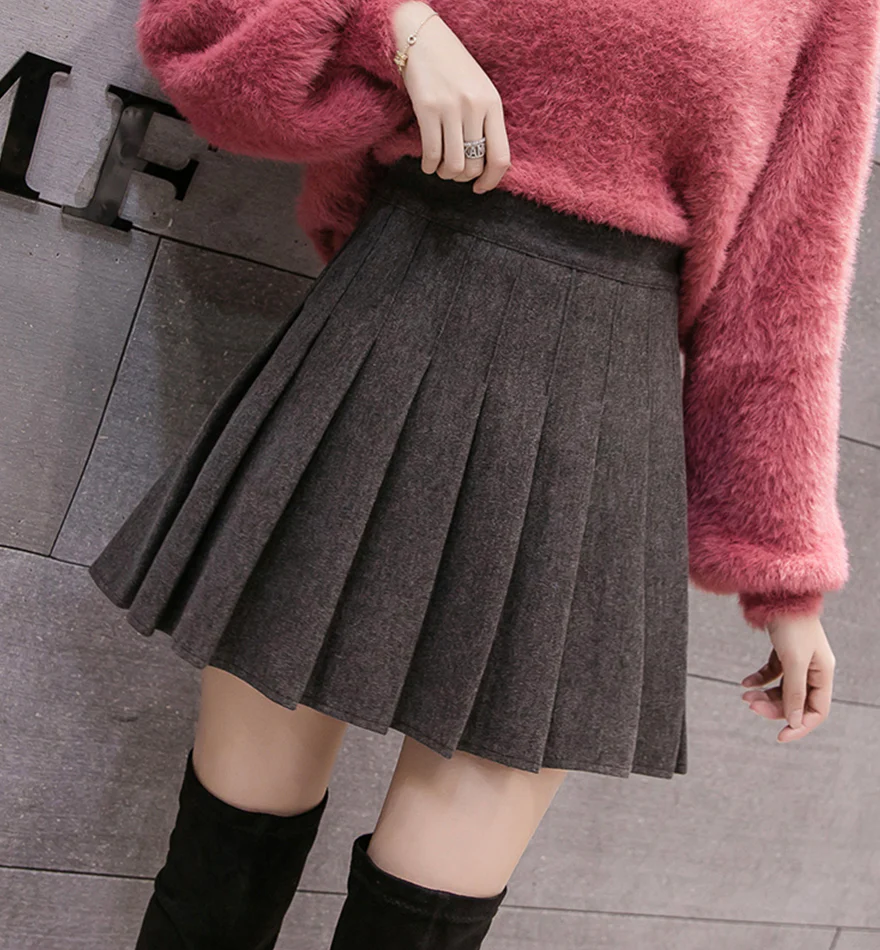 Cute A Line Pleated Skirt P338 - Image 4