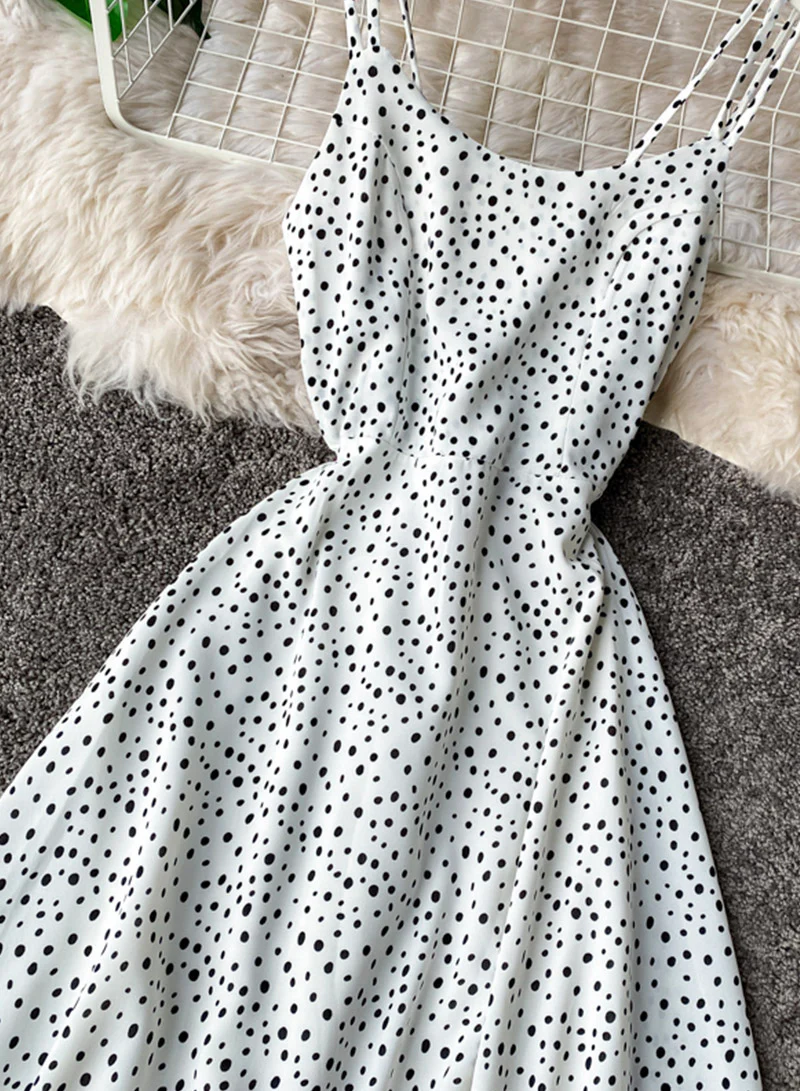 Cute A line polka dot dress summer dress 042 - Image 3