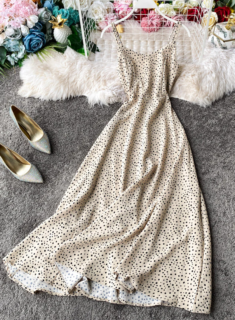 Cute A line polka dot dress summer dress 042 - Image 4