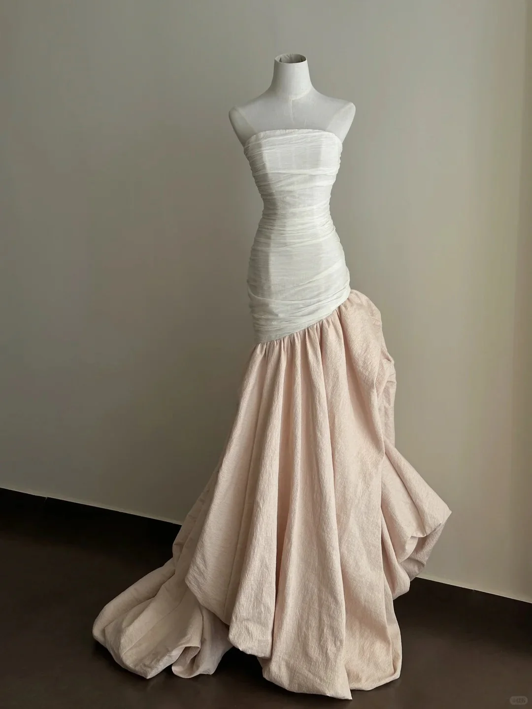 Elegant And Retro Pink And White Irregular Tulle Long Prom Dress Evening Dress Wedding DressP4026 - Image 6
