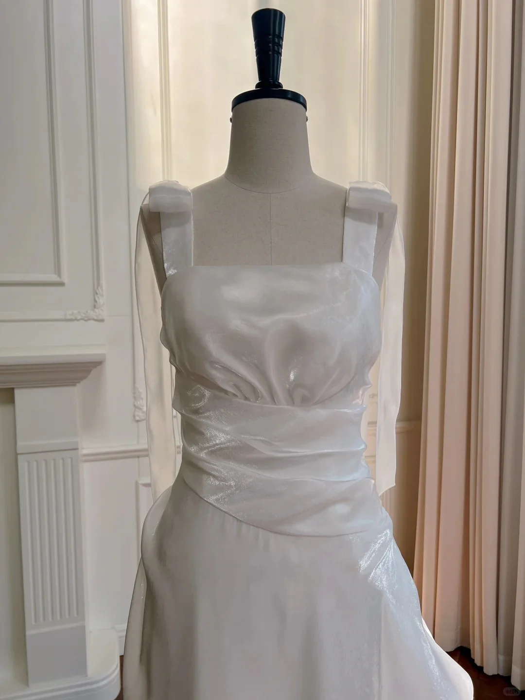 Elegant And Simple White Bud Square Neck Suspender Satin Prom Dress Evening Dress Bridesmaid Dress P4048 - Image 4