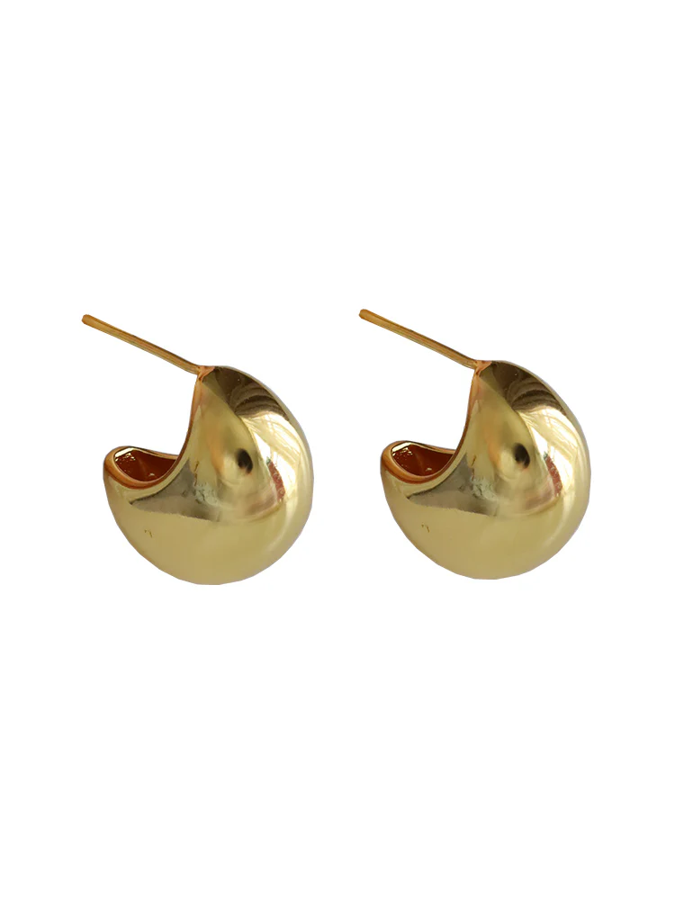 Gold and silver peas earrings silver commuter earrings earrings female simple atmosphere everyday versatile small e004 - Image 3