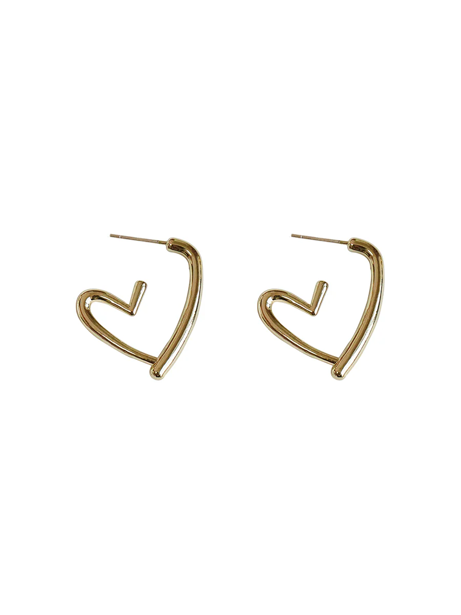 Heart Earrings Square Round Face Earrings Temperament Earrings e014 - Image 5