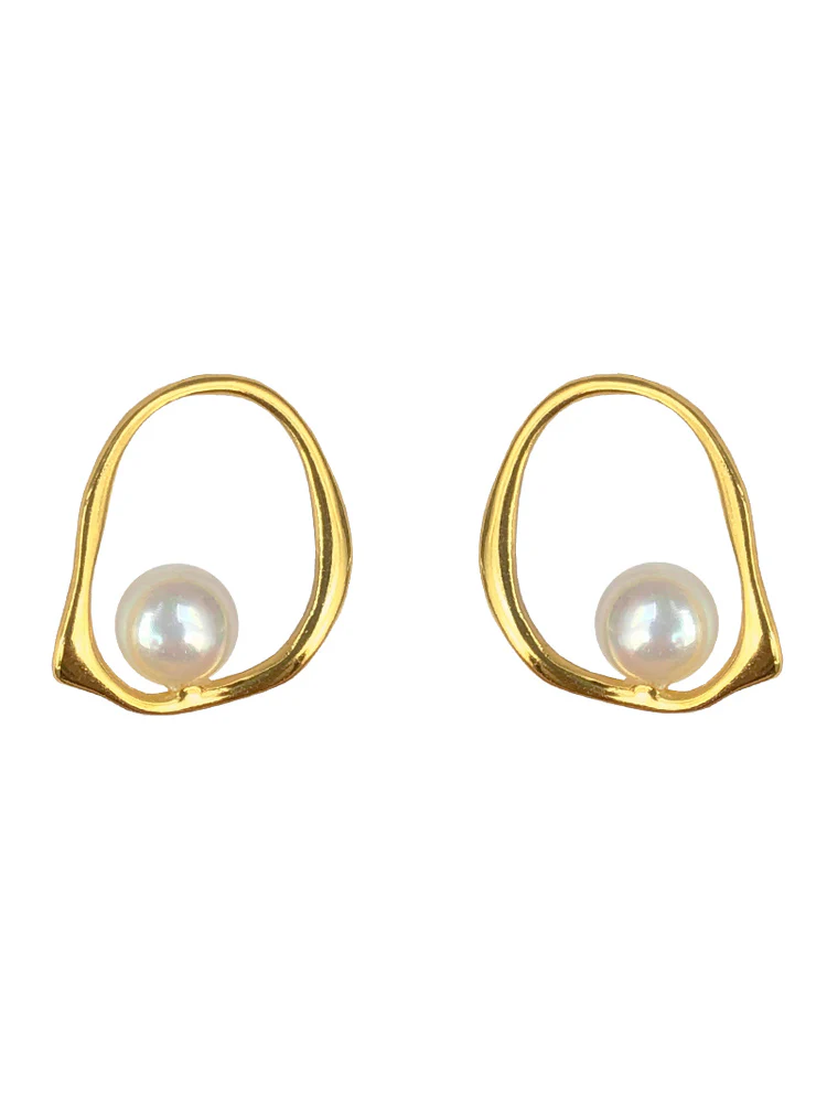 Minimalist Pearl Commuter Stud Earrings Women's Sterling Silver Earrings Daily Versatile Occupational Small Drop Earrings Temperament e002 - Image 6