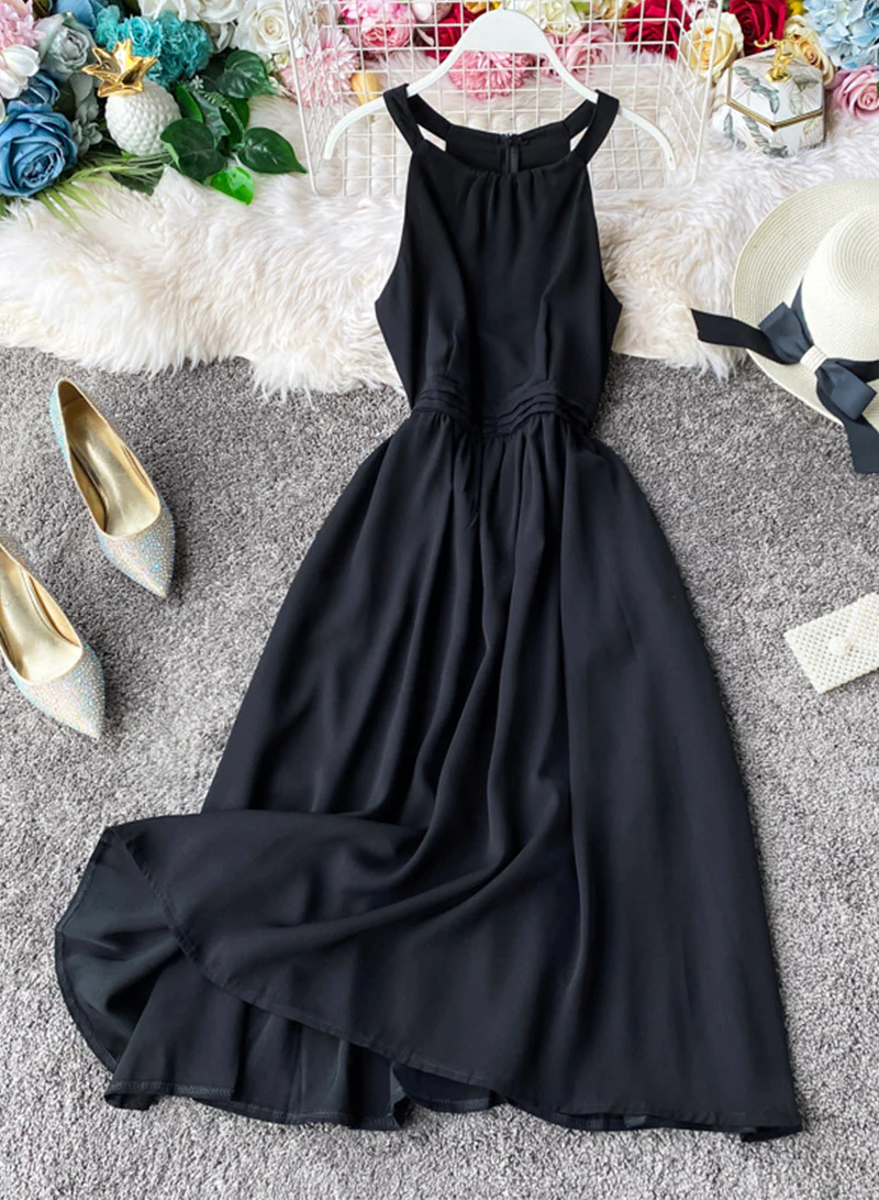 Red A line sleeveless summer dress fashion dress 050 - Image 6