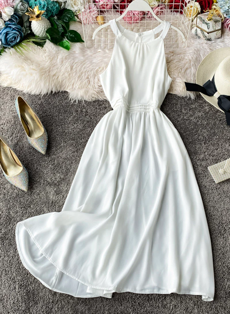 Red A line sleeveless summer dress fashion dress 050 - Image 7