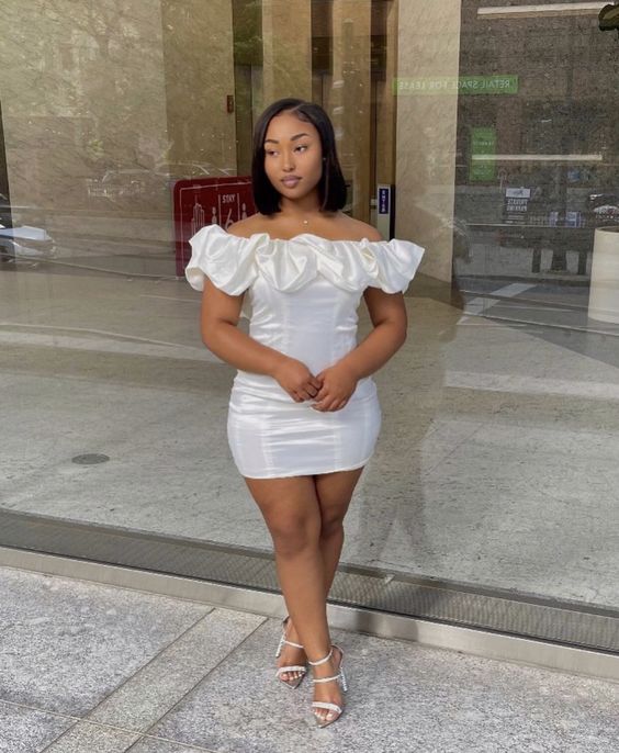 Sexy 17th Birthday Dresses White Off The Shoulder Birthday Outfits P327 - Image 3