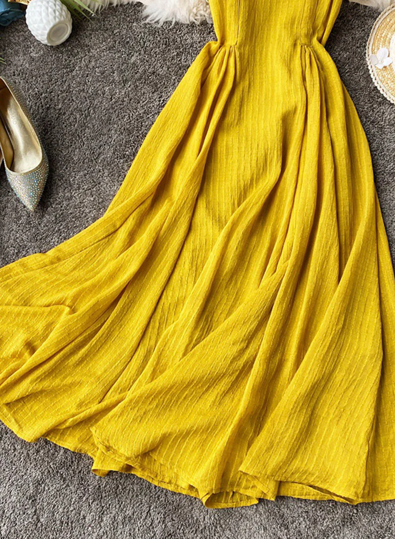 Simple A line backless dress fashion girl dress 041 - Image 3