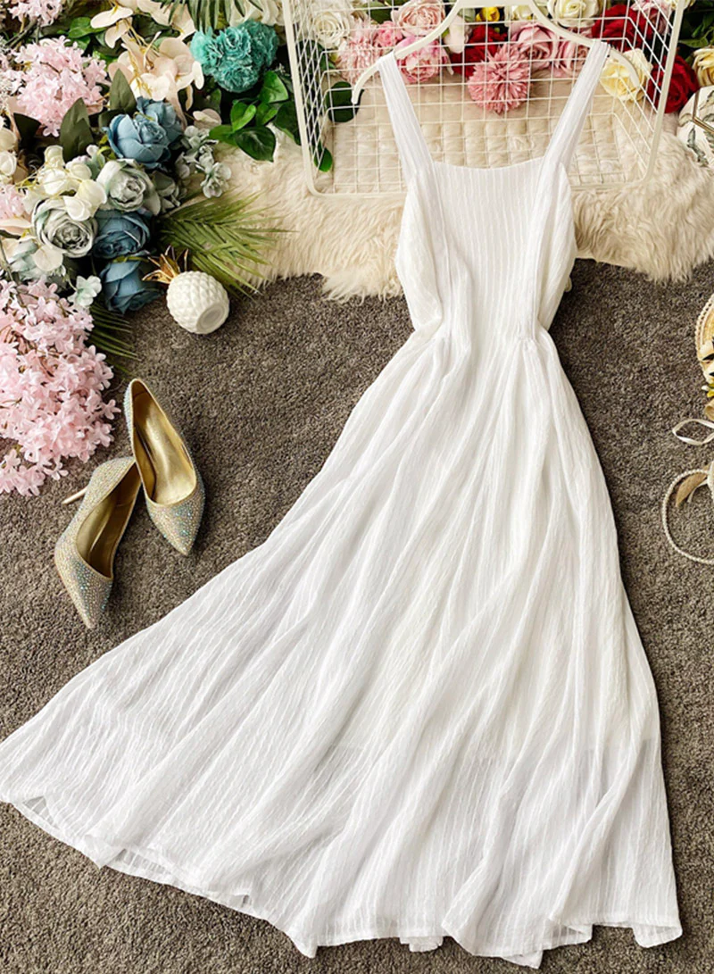 Simple A line backless dress fashion girl dress 041 - Image 5