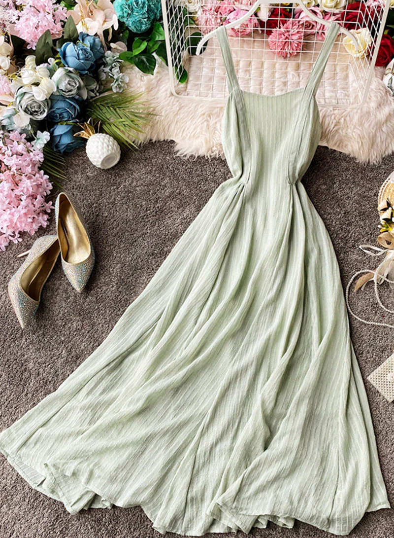 Simple A line backless dress fashion girl dress 041 - Image 6