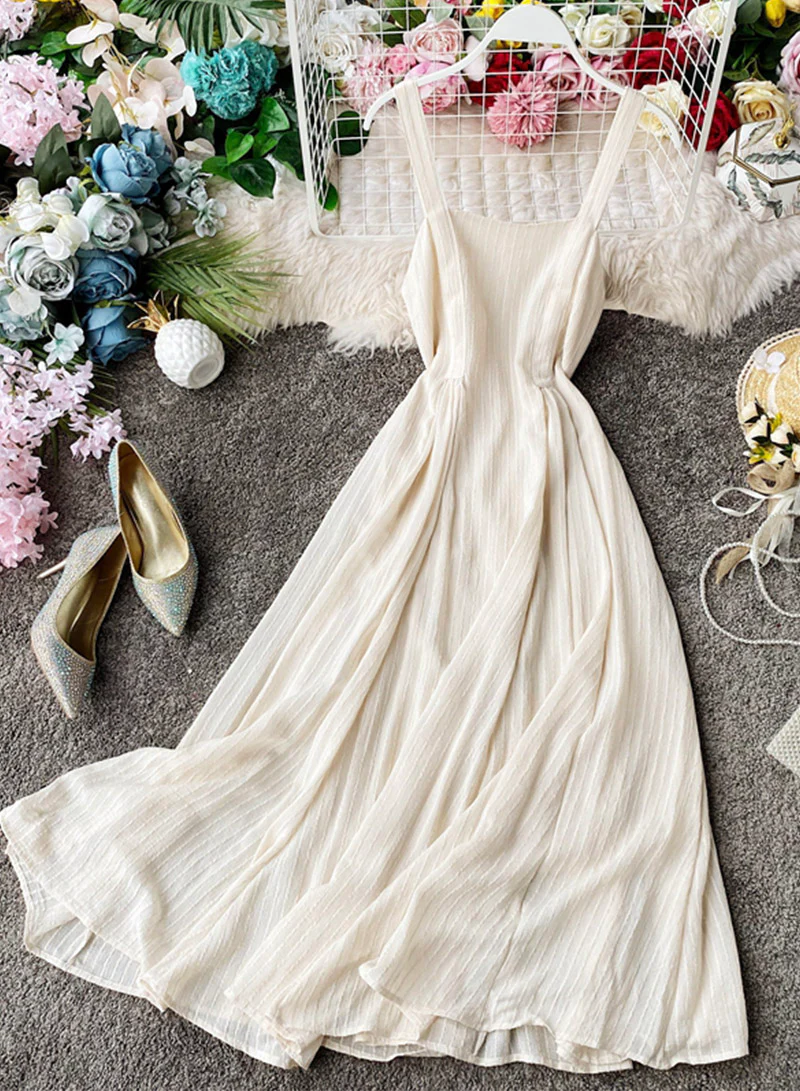 Simple A line backless dress fashion girl dress 041 - Image 7