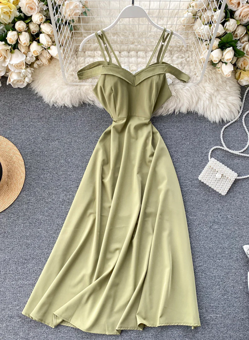 Simple A line off shoulder dress fashion dress 046 - Image 10