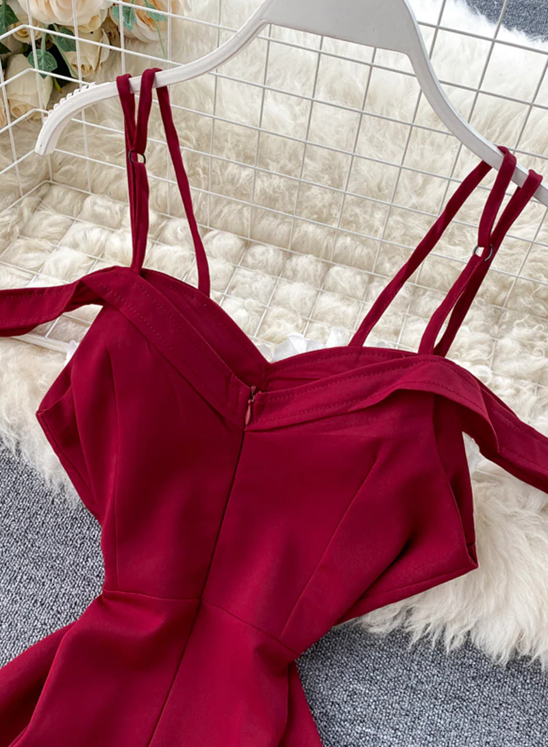 Simple A line off shoulder dress fashion dress 046 - Image 3