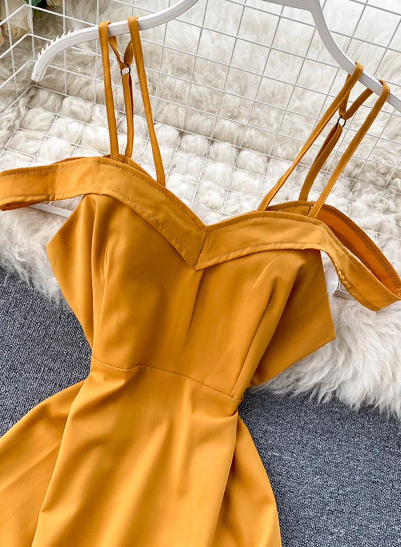 Simple A line off shoulder dress fashion dress 046 - Image 5