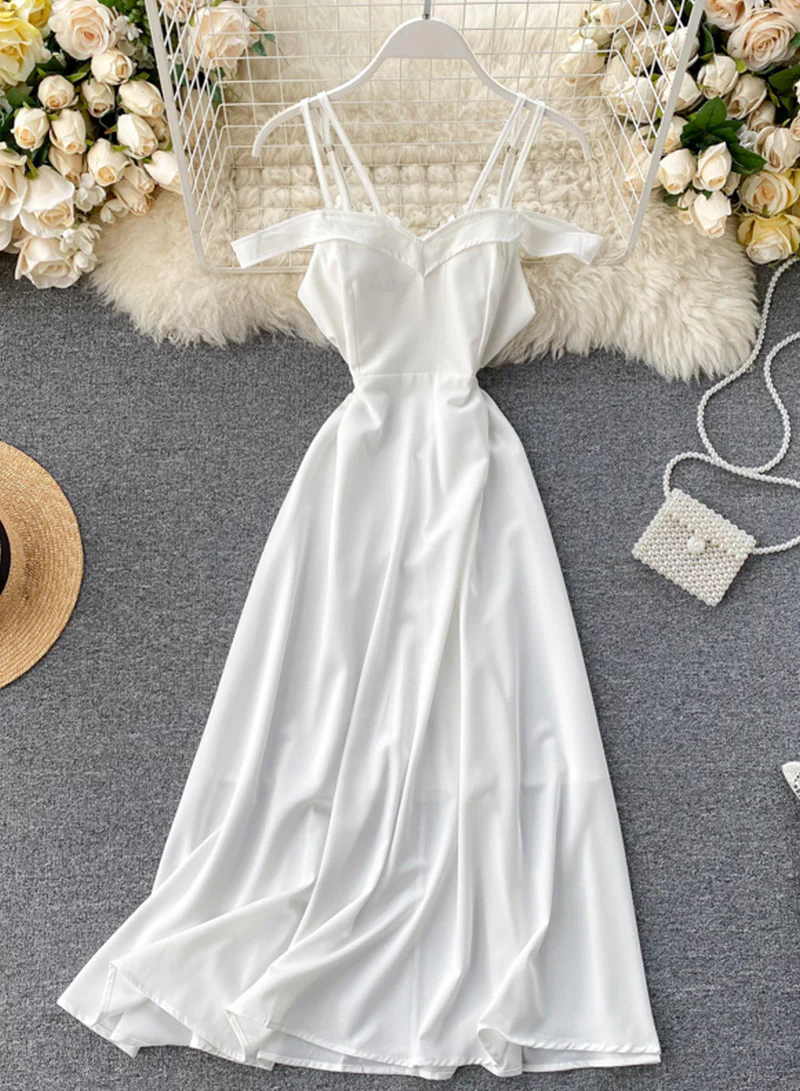 Simple A line off shoulder dress fashion dress 046 - Image 6