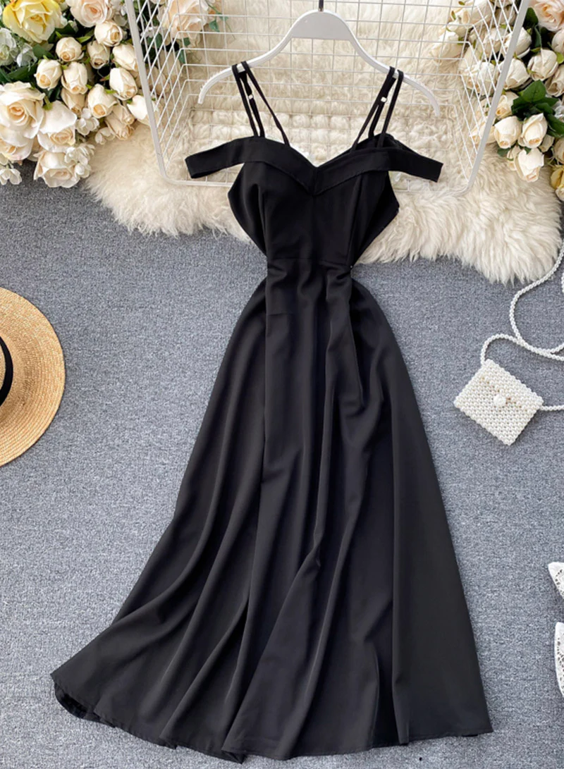Simple A line off shoulder dress fashion dress 046 - Image 8