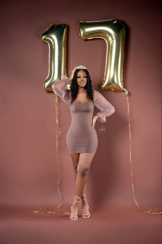Simple Tight 17th Birthday Dresses Short Birthday Outfits P278 - Image 3