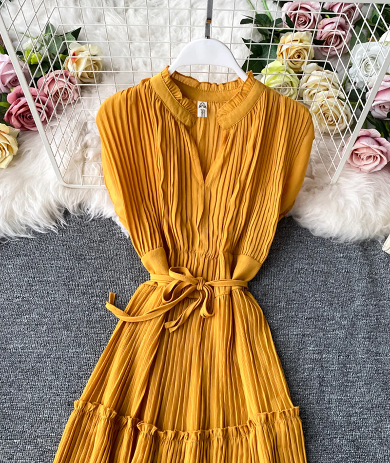 Simple V-neck dress sleeveless dress 051 - Image 4