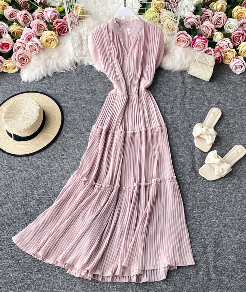 Simple V-neck dress sleeveless dress 051 - Image 5