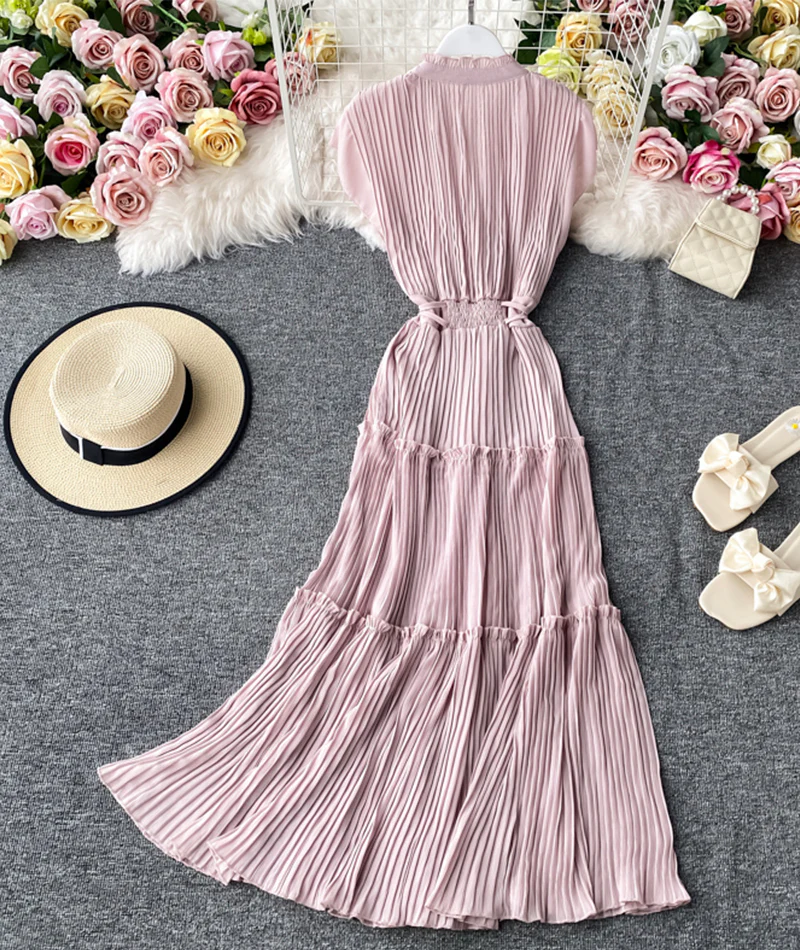 Simple V-neck dress sleeveless dress 051 - Image 6