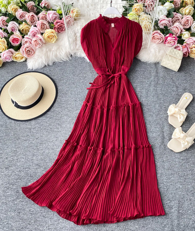 Simple V-neck dress sleeveless dress 051 - Image 8